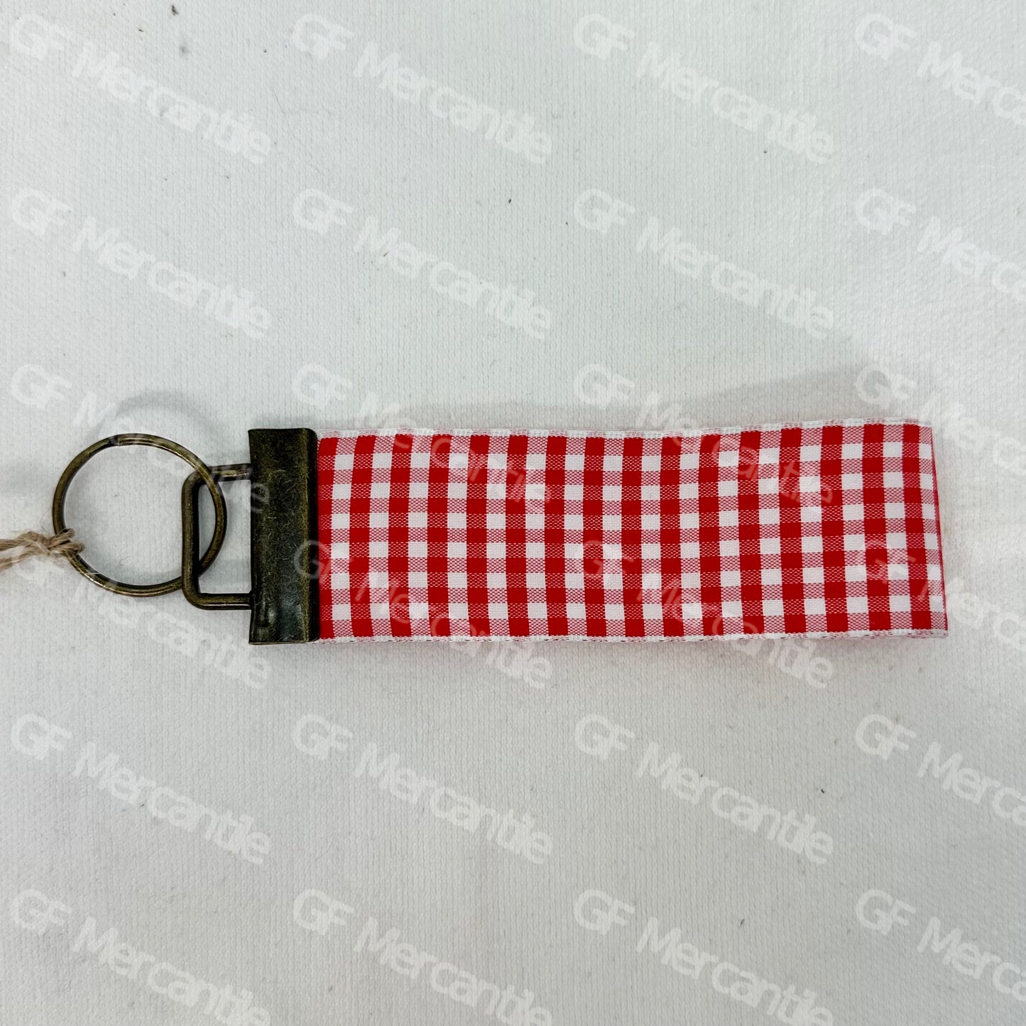 Red & White Plaid Keychain