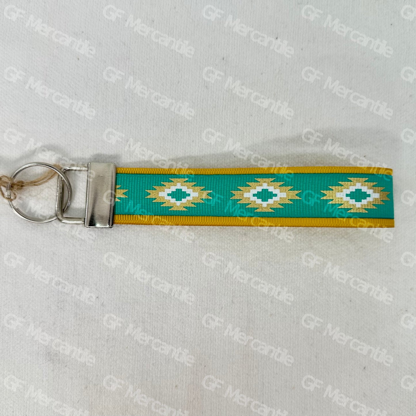Turquoise & Yellow Western Keychain
