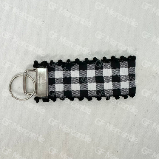 Black & White Plaid Keychain
